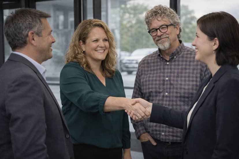 Wayne and Jamie Simms with community partners